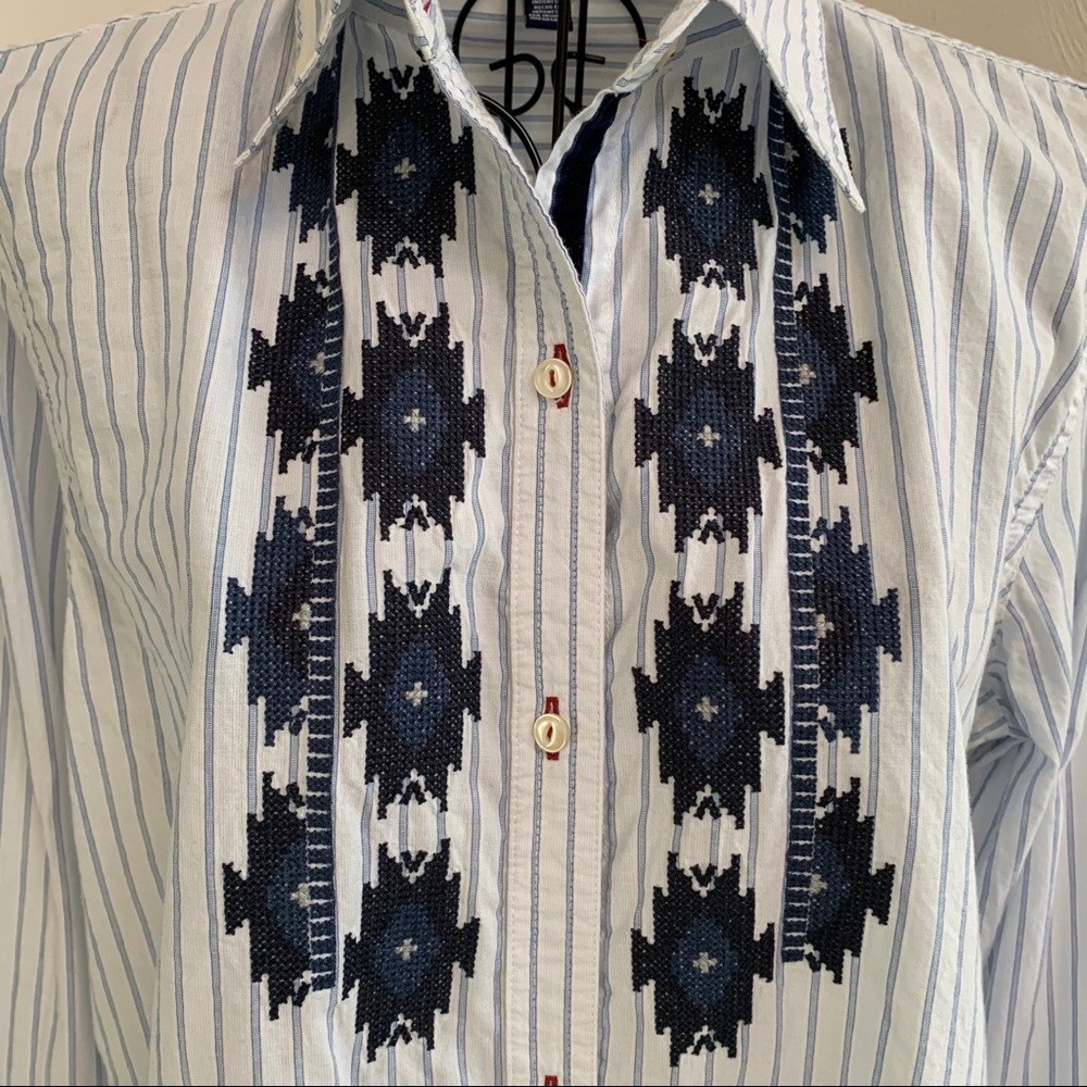 Chaps Long Sleeve Button Down Collared Shirt Sz M - image 4